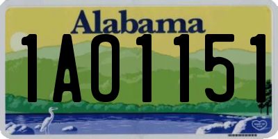 AL license plate 1AO1151