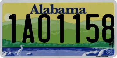 AL license plate 1AO1158
