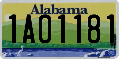 AL license plate 1AO1181