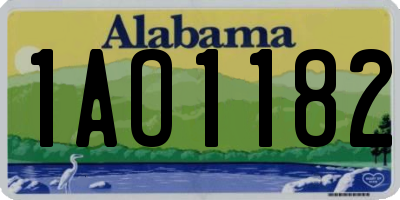 AL license plate 1AO1182
