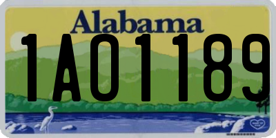 AL license plate 1AO1189