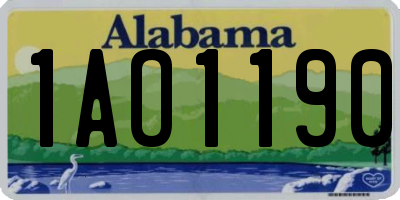 AL license plate 1AO1190