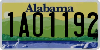 AL license plate 1AO1192