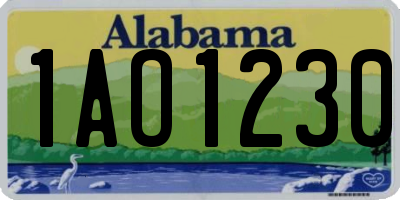 AL license plate 1AO1230