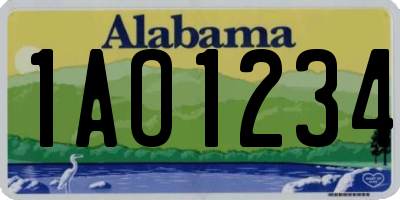AL license plate 1AO1234