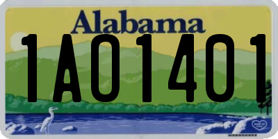AL license plate 1AO1401