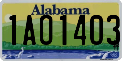 AL license plate 1AO1403