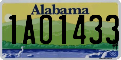 AL license plate 1AO1433