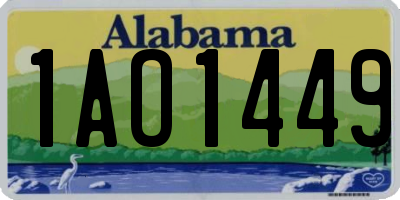 AL license plate 1AO1449