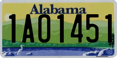 AL license plate 1AO1451