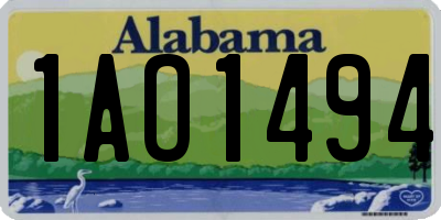 AL license plate 1AO1494