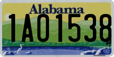 AL license plate 1AO1538