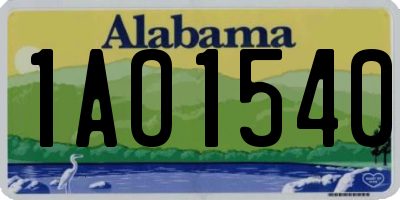 AL license plate 1AO1540