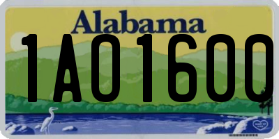 AL license plate 1AO1600