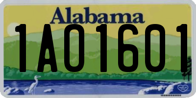 AL license plate 1AO1601