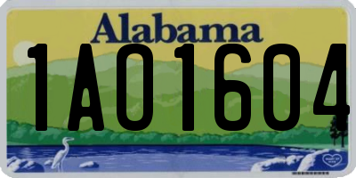AL license plate 1AO1604