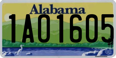 AL license plate 1AO1605