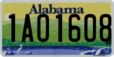 AL license plate 1AO1608