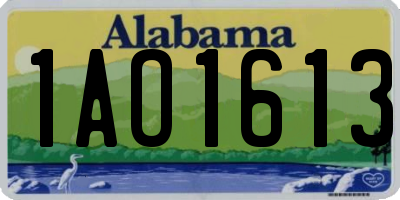 AL license plate 1AO1613
