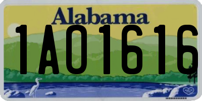 AL license plate 1AO1616
