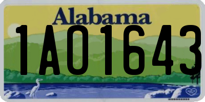 AL license plate 1AO1643