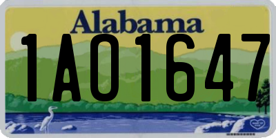 AL license plate 1AO1647