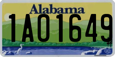 AL license plate 1AO1649