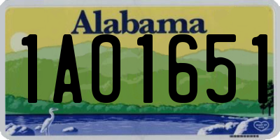 AL license plate 1AO1651