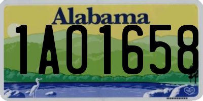 AL license plate 1AO1658