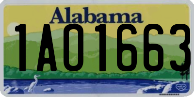 AL license plate 1AO1663