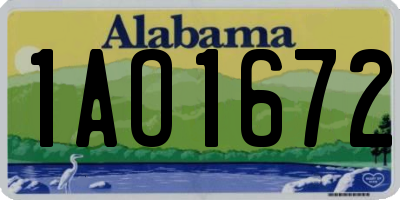 AL license plate 1AO1672