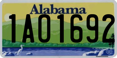 AL license plate 1AO1692