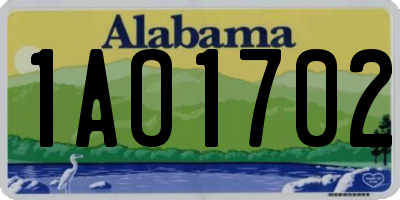 AL license plate 1AO1702