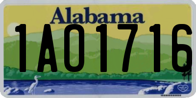 AL license plate 1AO1716