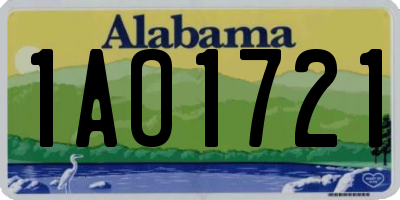 AL license plate 1AO1721