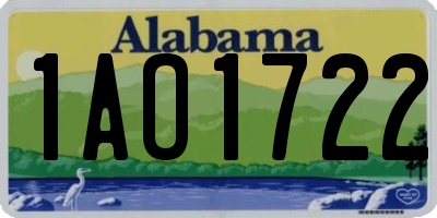 AL license plate 1AO1722