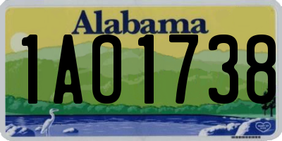 AL license plate 1AO1738