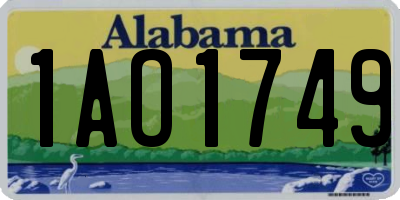 AL license plate 1AO1749