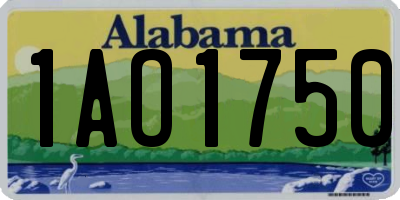 AL license plate 1AO1750