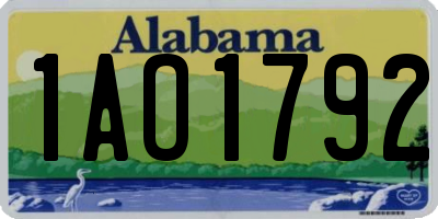 AL license plate 1AO1792