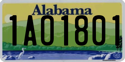 AL license plate 1AO1801