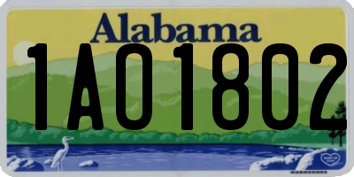 AL license plate 1AO1802