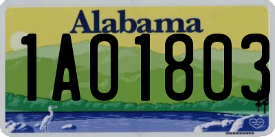 AL license plate 1AO1803