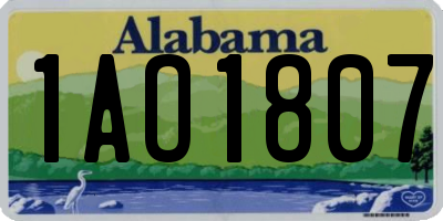 AL license plate 1AO1807