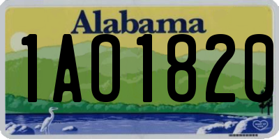 AL license plate 1AO1820