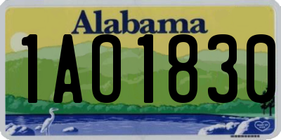 AL license plate 1AO1830