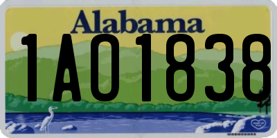 AL license plate 1AO1838