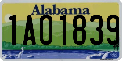 AL license plate 1AO1839