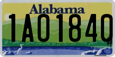 AL license plate 1AO1840