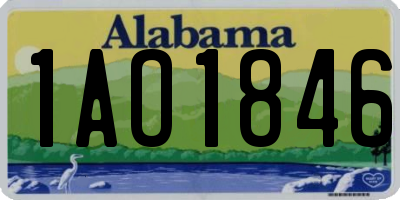 AL license plate 1AO1846